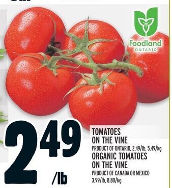 Metro Tomatoes on the vine offer