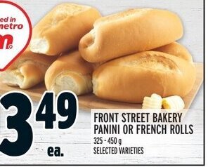 Metro Front street bakery Panini or french rolls offer