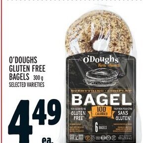 Metro O'Doughs gluten free bagels offer