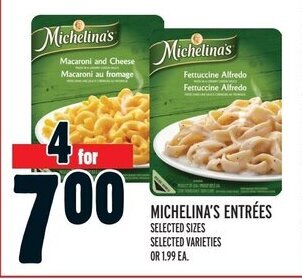 Metro Michelina's entrées offer