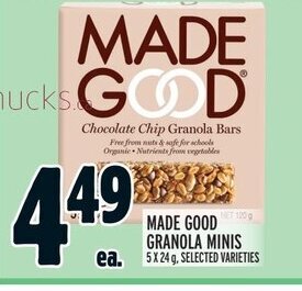 Metro Made good granola minis offer