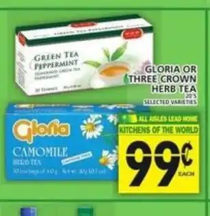 Food Basics Gloria or three crown herb tea offer