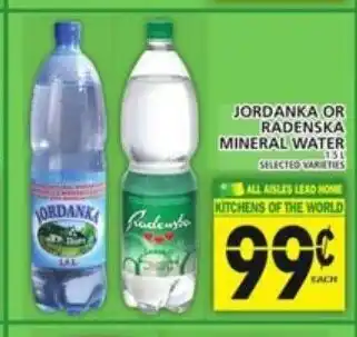 Food Basics Jordanka or radenska mineral water offer