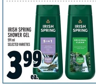 Metro Irish spring shower gel offer