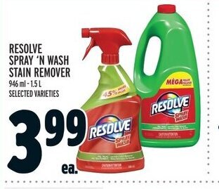 Metro Resolve spray 'n wash stain remover offer