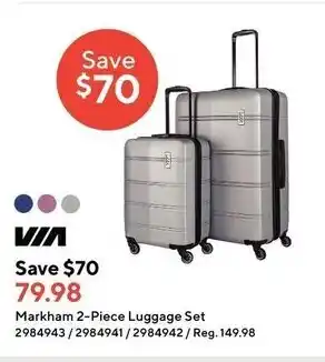 Staples Markham 2-piece luggage set offer