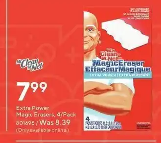 Staples Extra power magic erasers, 4/pack offer