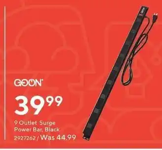 Staples 9 outlet surge power bar, black offer