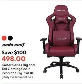 Staples Kaiser series big and tall gaming chair offer