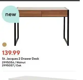 Staples St jacques 2 drawer desk offer