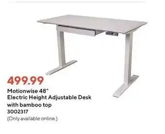 Staples Motionwise 48" Electric height adjustable desk offer
