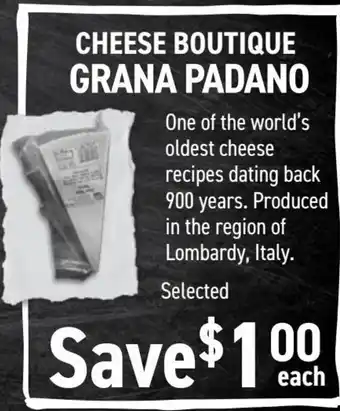Organic Garage Grana padano offer
