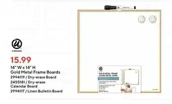 Staples Gold metal frame boards offer