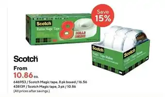 Staples Scotch magic tape offer