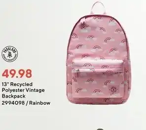Staples 13" Recycled polyester vintage backpack offer