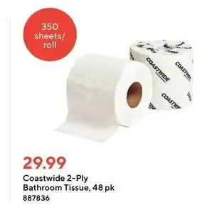 Staples Coastwide 2-ply bathroom tissue offer