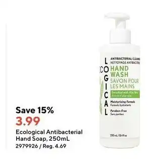 Staples Ecological antibacterial hand soap offer