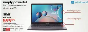 Staples Vivobook 14 m415 laptop offer