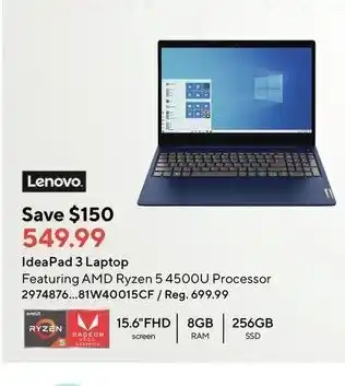 Staples Ideapad3 Laptop offer