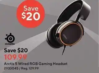 Staples Arctis 5 wired rgb gaming headset offer