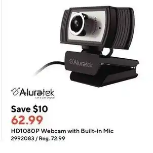 Staples Webcam with built-in mic offer