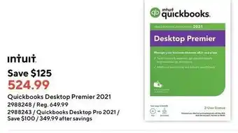 Staples Quickbook desktop premier 2021 offer