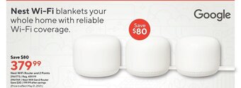 Staples Nest wifi router and 2 points offer