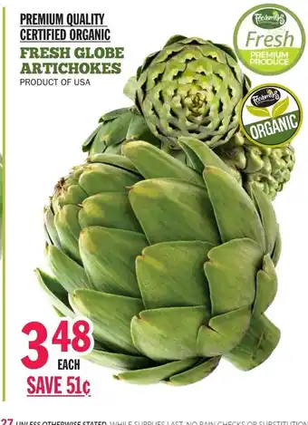 Fresh globe artichokes