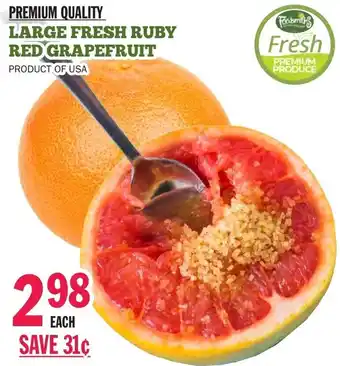 Large fresh ruby red grapefruit