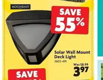 Home Hardware Solar wall mount deck light offer