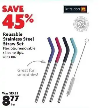 Home Hardware Reusable stainless steel straw set offer