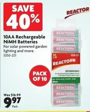 Home Hardware 10AA Rechargeable nimh batteries offer