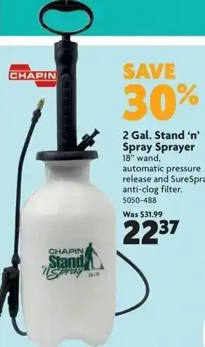 Home Hardware 2 Gal. stand 'n' spray spayer offer