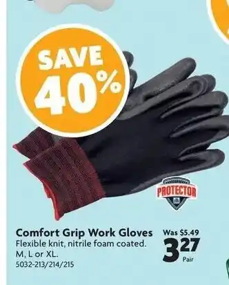 Home Hardware Comfort grip work gloves offer