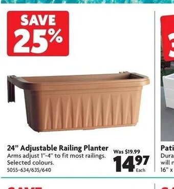 Home Hardware 24" Adjustable railing planter offer