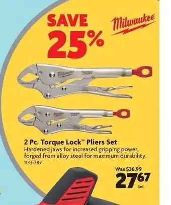 Home Hardware 2pc. Torque lock" pliers set offer