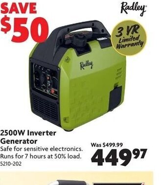 Home Hardware 2500w Inverter generator offer