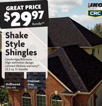 Home Hardware Shake style shingles offer