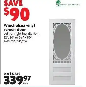Home Hardware Winchelsea vinyl screen door offer