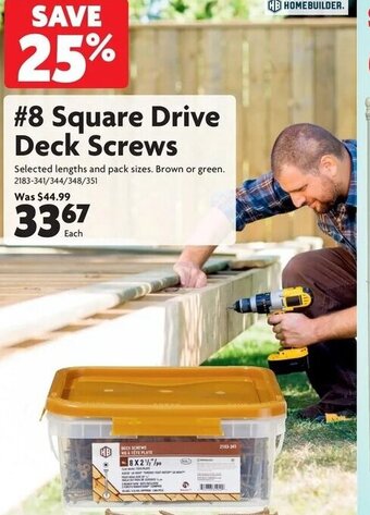 Home Hardware Square drive deck screws offer