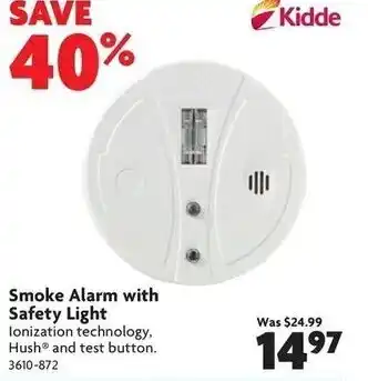 Home Hardware Smoke alarm with safety light offer