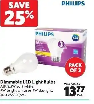 Home Hardware Dimmable led light bulbs offer
