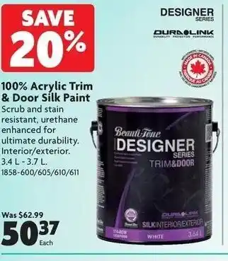 Home Hardware Acryclic trim & door silk paint offer
