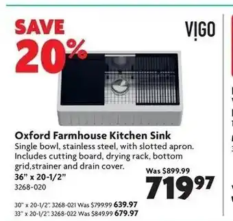 Home Hardware Oxford farmhouse kitchen sink offer