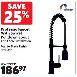 Home Hardware Professio faucet with swivel pulldown spout offer