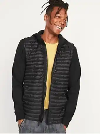 Old Navy Dynamic fleece 2-in-1 puffer zip hoodie for men offer