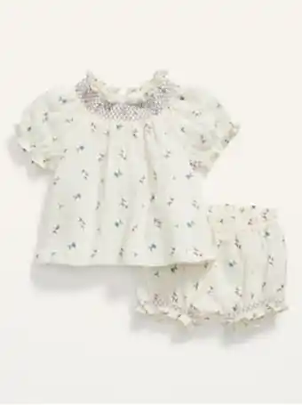 Old Navy Smocked floral top and bloomers set for baby offer