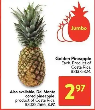 Walmart Del monte cored pineapple offer