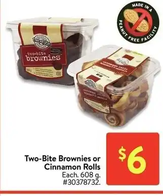 Walmart Two-Bite Brownies or Cinnamon Roll offer