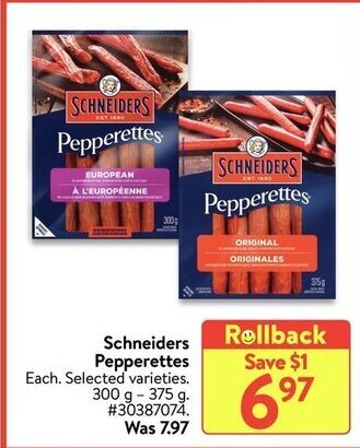 Walmart Schneiders Pepperettes offer